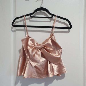Cider Champagne Bow Crop Top